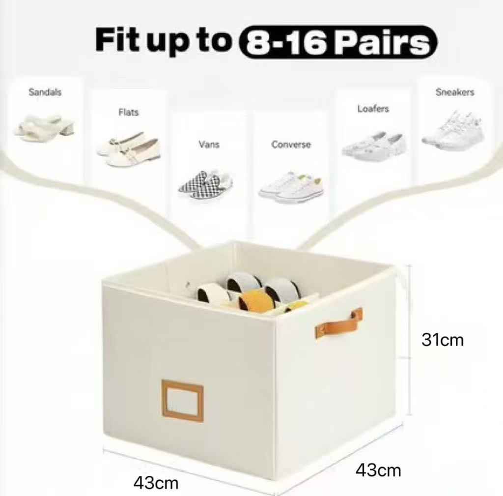 💥Fabric Shoe Organizer, Storage Box 👟Say Goodbye To Shoe Chaos 🚪