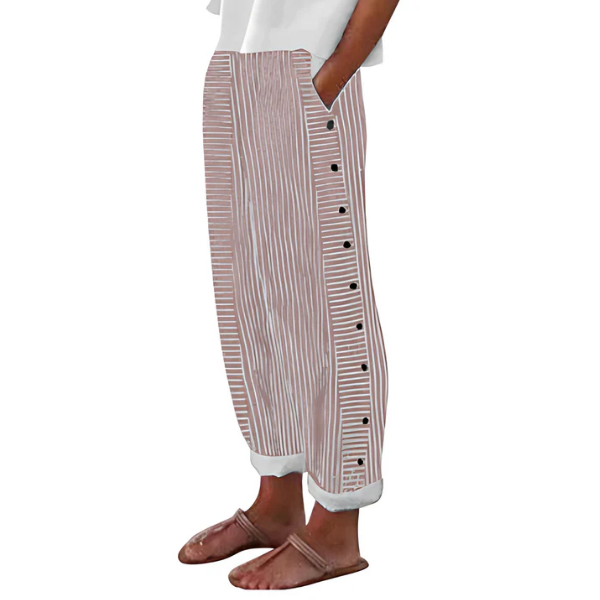 ☀️Frühlings-Sale 50% Rabatt!!🌿🌸Bequeme blau gestreifte Hosen mit Seitentaschen