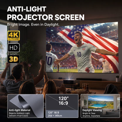 ⚽️⚽️World Cup Mega Sale - 50% OFF 🔥Backlit Projection Screen (16:9)🎥✨