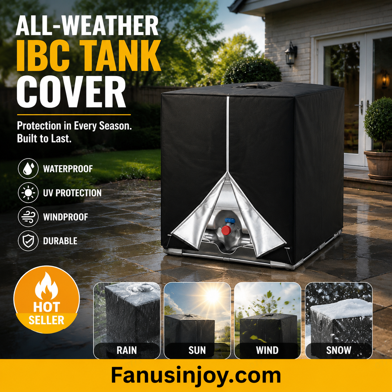 🔥Limited time 55% OFF! Safeguard your water quality! 💦Waterproof Outdoor IBC Tote Cover