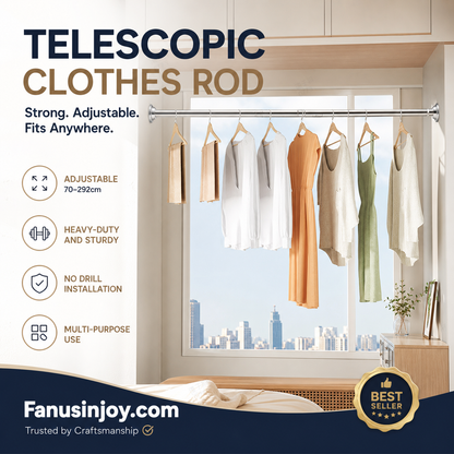 🔥50% off limited time！🥼👚 Create storage space anywhere anytime！Adjustable No-Drill Tension Rod