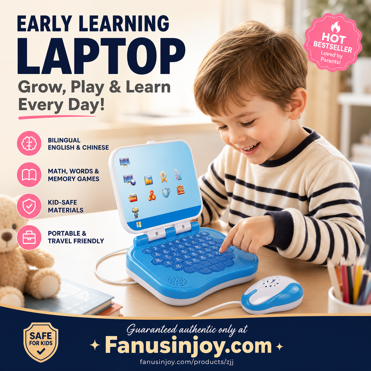 🔥Surprise 50% off！👦Toys that give kids a head start！Bilingual Learning Machine for Infants and Toddlers