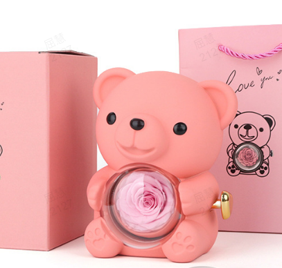 ⏰🌹Valentine's Day Surprise Sale 68% OFF!!💝Cute Teddy Bear with Preserved Rose--Necklace📿+Eternal Rose🌹+Teddy Bear🧸