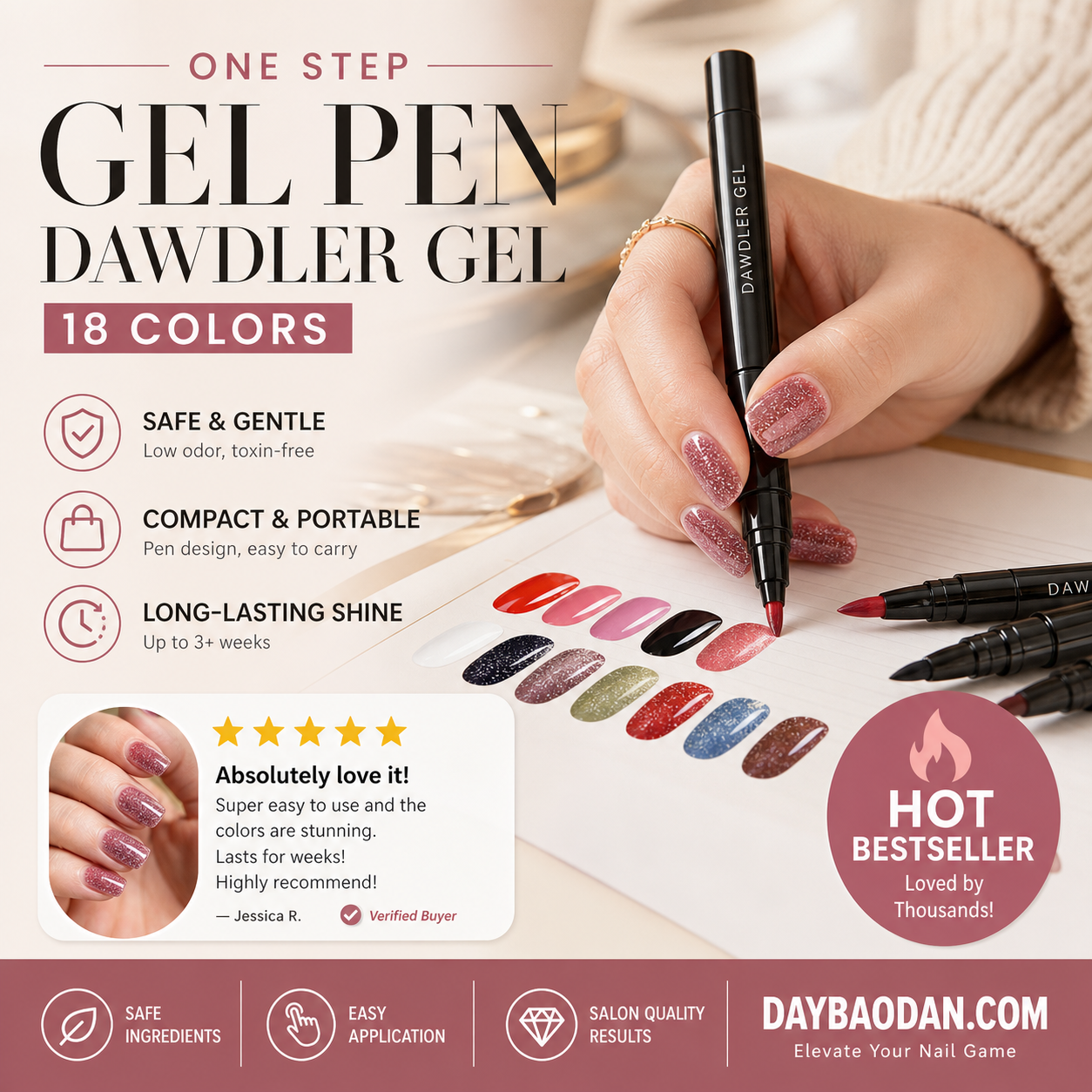 💅Zeitlich begrenztes Angebot: 1 kaufen, 1 gratis dazu ✨Ein-Schritt-Nagelgellackstift🎨Kostenlose tragbare Mini-UV-Nagellampe💡