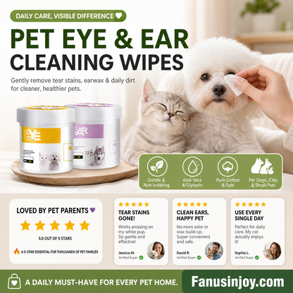 🥳2026 TOP-ANGEBOT🥳💞ÜBER 50.000 MAL VERKAUFT!🐾🌿 50% RABATT! Natürliche pflanzliche Feuchttücher für Haustiere – Aloe Vera & Glycerin, pH-neutral. Entfernt sanft Tränenflecken & Ohrenschmalz. Sicher für den täglichen Gebrauch! 🧻✨
