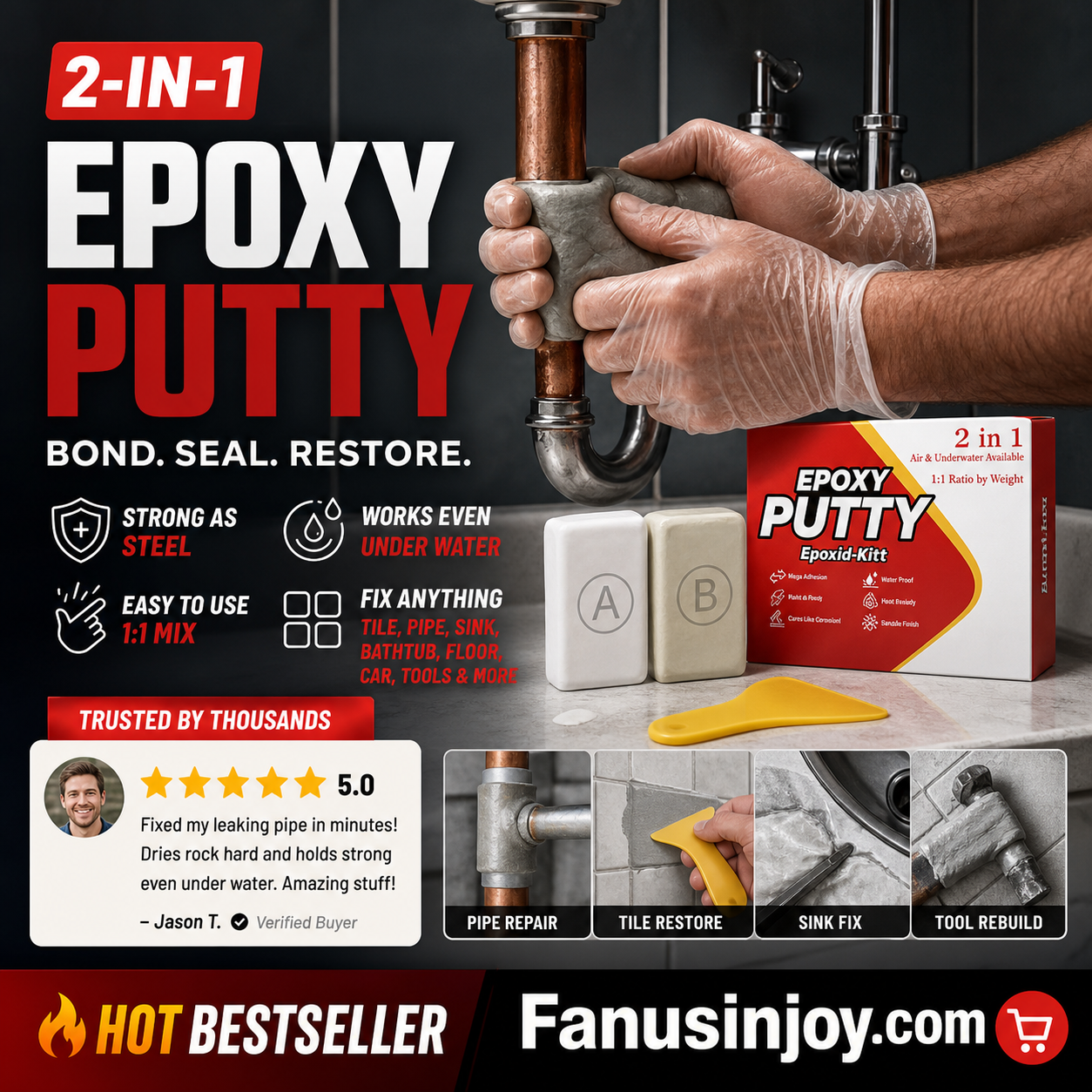 🏭Factory direct 50% off！🛠️All-purpose repair！🔥AB Epoxy Putty Stone Model Repair Clay