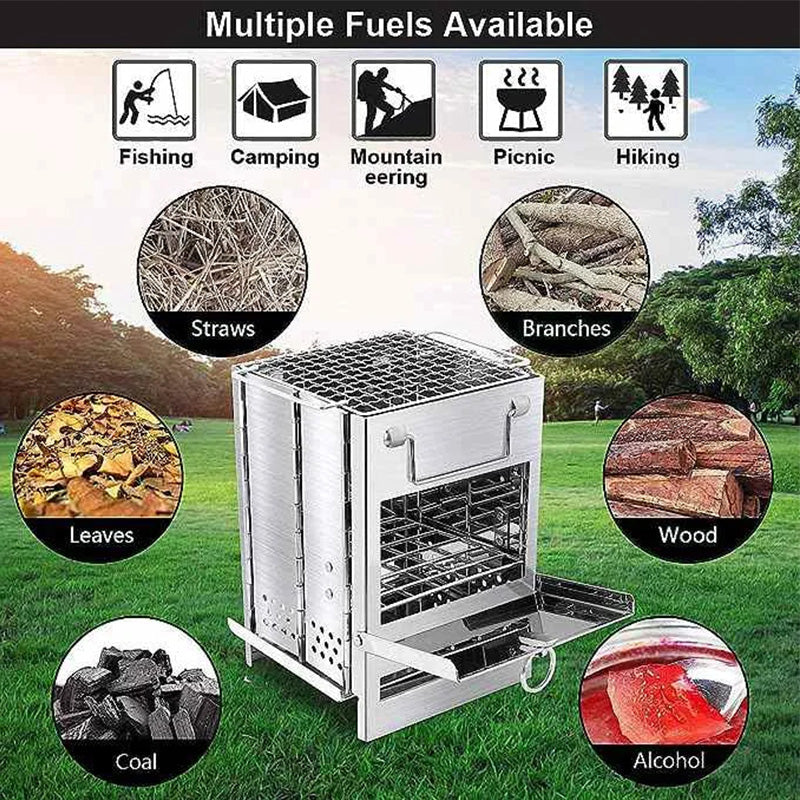 Foldable BBQ Grill for Outdoor Camping 🔥 Grill Anywhere, Anytime 🍖