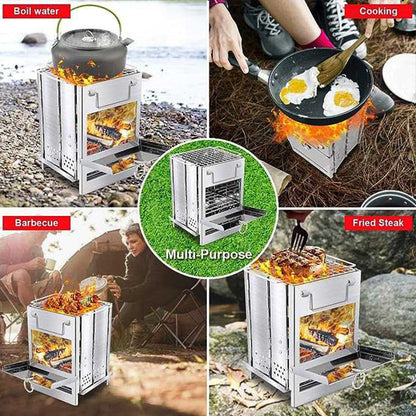 Foldable BBQ Grill for Outdoor Camping 🔥 Grill Anywhere, Anytime 🍖