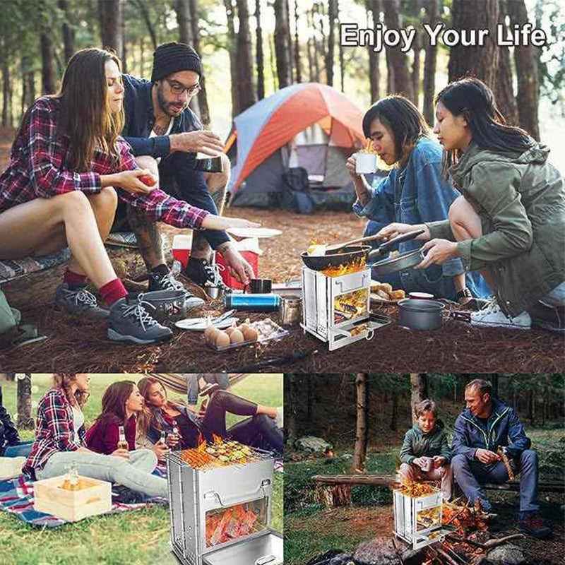 Foldable BBQ Grill for Outdoor Camping 🔥 Grill Anywhere, Anytime 🍖