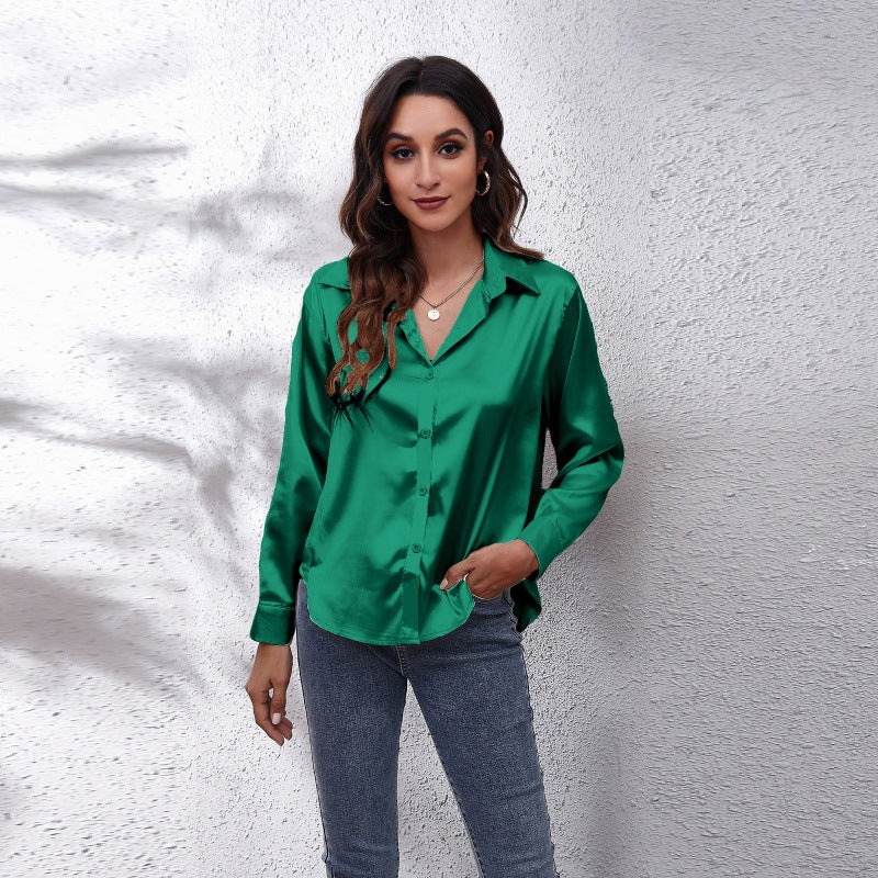 💎Elegante Satinbluse für Damen ✨ Mühelose Eleganz, den ganzen Tag bequem