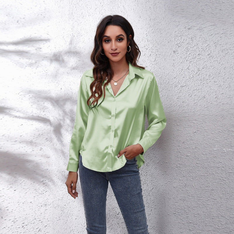 💎Elegante Satinbluse für Damen ✨ Mühelose Eleganz, den ganzen Tag bequem