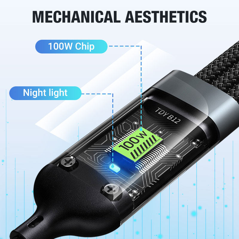 Transparent Luminous 3-in-1 Fast Charging Cable