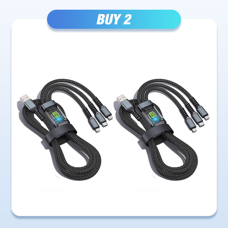 Transparent Luminous 3-in-1 Fast Charging Cable