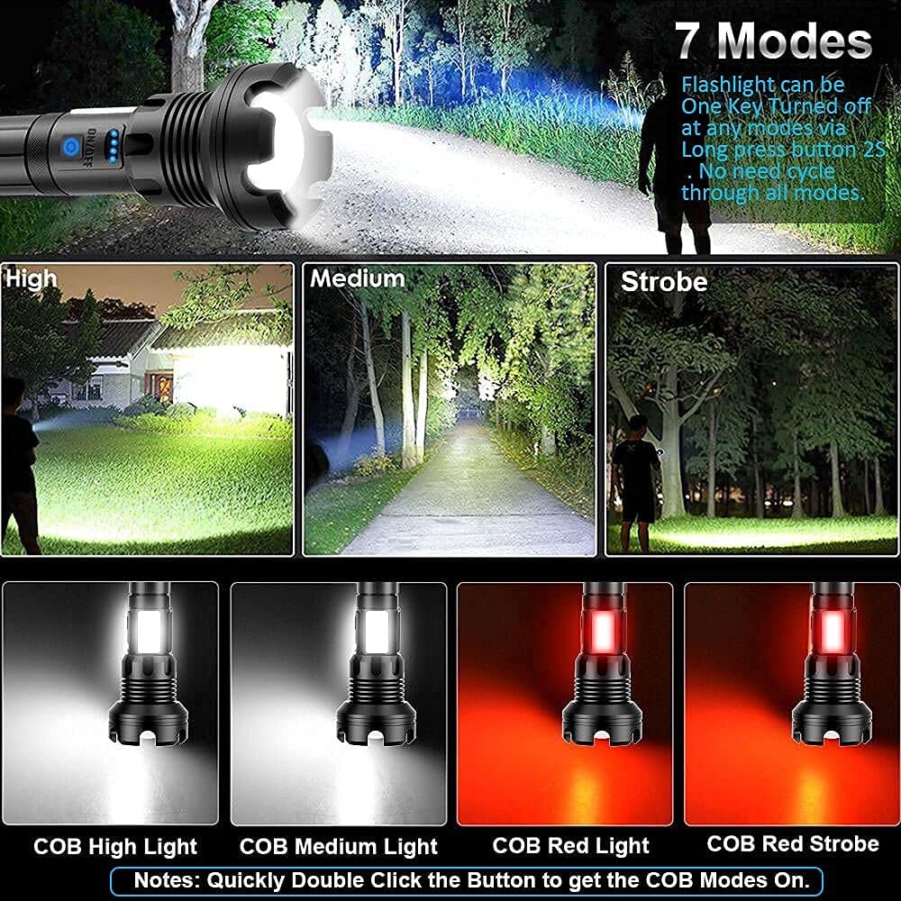🔦20000 Lumen Tactical Flashlight-Extreme Beam & Power Bank Function⚡