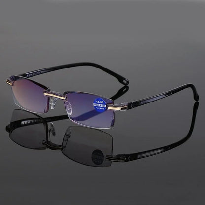 😍Buy 1 Get 1 Free 👓 Crystal Clear Reading Glasses – Lightweight Frameless Design with Premium Diamond-Cut Finish ✨