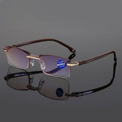 😍Buy 1 Get 1 Free 👓 Crystal Clear Reading Glasses – Lightweight Frameless Design with Premium Diamond-Cut Finish ✨
