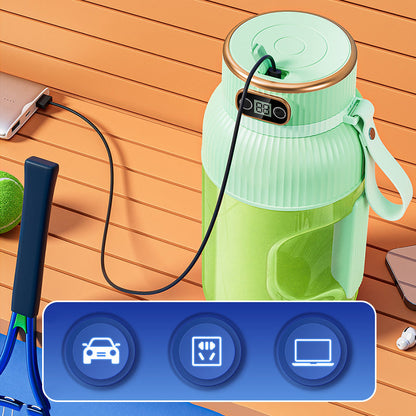 2-in-1 Juicer Cup 🍹 Drink Directly After Juicing. Large Capacity, Digital Screen, Multi-blade Design. Portable And A Must-have For The Gym And Outdoors 🏋️