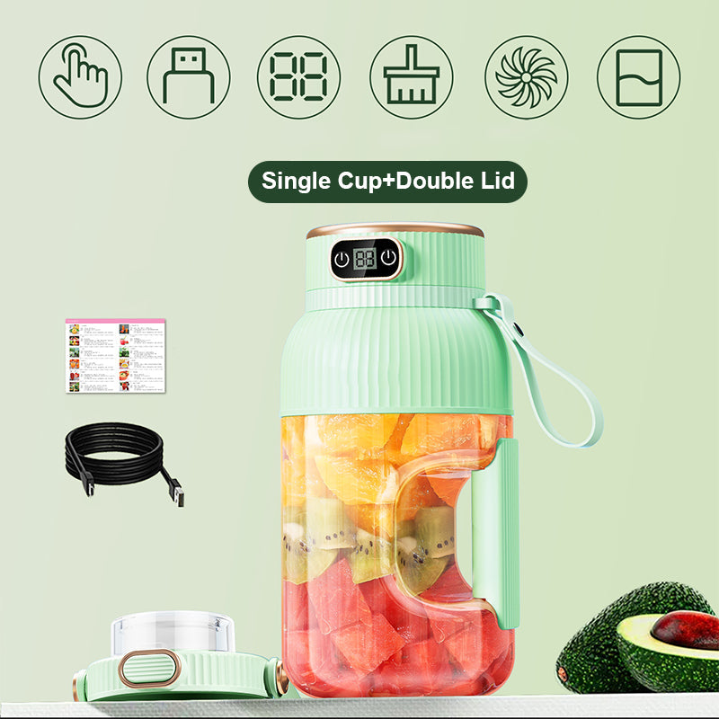 2-in-1 Juicer Cup 🍹 Drink Directly After Juicing. Large Capacity, Digital Screen, Multi-blade Design. Portable And A Must-have For The Gym And Outdoors 🏋️