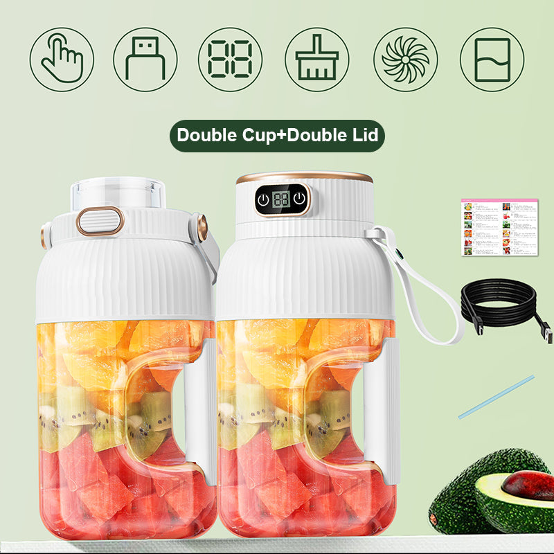 2-in-1 Juicer Cup 🍹 Drink Directly After Juicing. Large Capacity, Digital Screen, Multi-blade Design. Portable And A Must-have For The Gym And Outdoors 🏋️