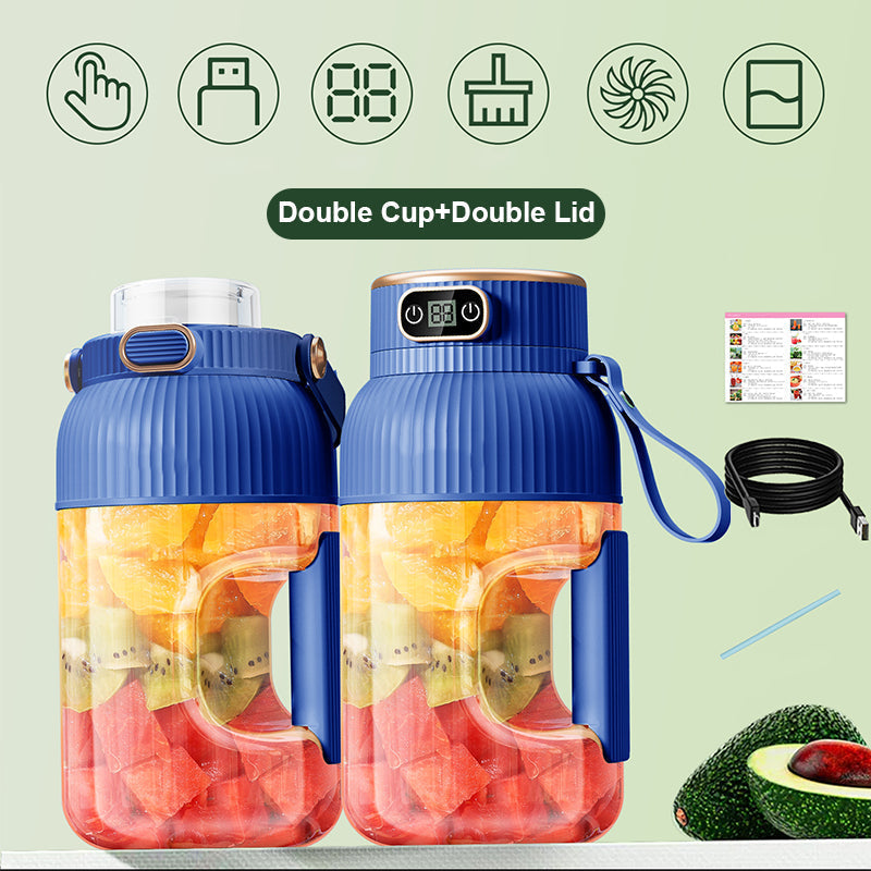2-in-1 Juicer Cup 🍹 Drink Directly After Juicing. Large Capacity, Digital Screen, Multi-blade Design. Portable And A Must-have For The Gym And Outdoors 🏋️