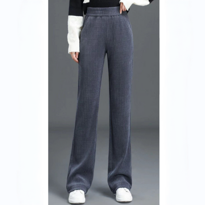 Versatile Simple Stretch Trousers With Wide Iegs For Women.