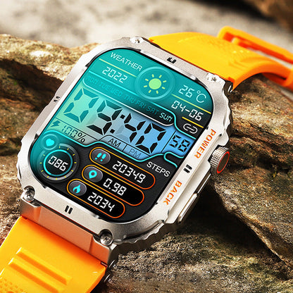 ⌚Waterproof Tactical Fitness Bluetooth Smartwatch – Fitness Tracker with Calls, Sports Modes & Long Battery Life ✨