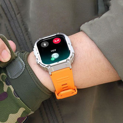 ⌚Waterproof Tactical Fitness Bluetooth Smartwatch – Fitness Tracker with Calls, Sports Modes & Long Battery Life ✨
