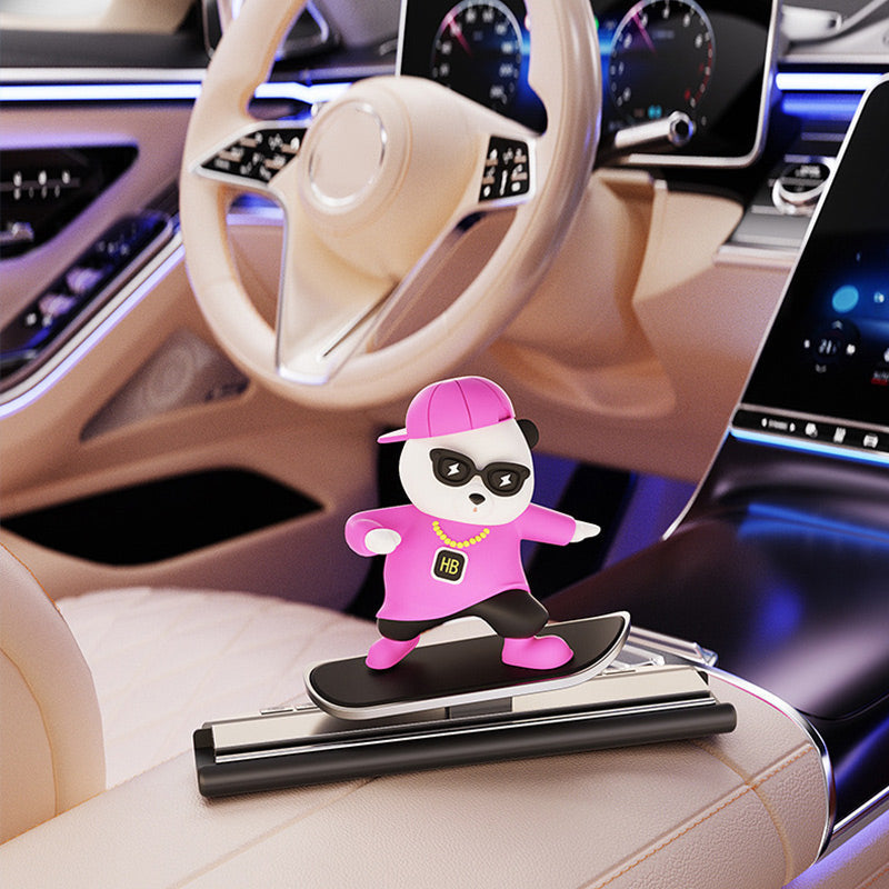 Funny Skateboarding Bear Car Ornament