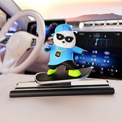 Funny Skateboarding Bear Car Ornament