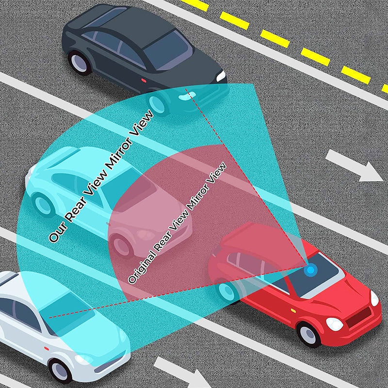 🚗 JETZT 60% RABATT!👀 Großer gekrümmter Auto-Rückspiegel – Weitwinkel & Toter-Winkel-Reduzierer – Universell, einfaches Anklippen 🛡️