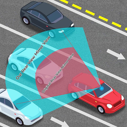 🚗 JETZT 60% RABATT!👀 Großer gekrümmter Auto-Rückspiegel – Weitwinkel & Toter-Winkel-Reduzierer – Universell, einfaches Anklippen 🛡️