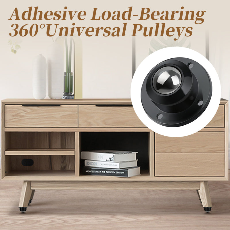 🏠✨Adhesive Load-Bearing 360°Universal Pulleys -  No Tools, No Lifting, No Hassle!