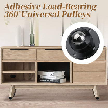 🏠✨Adhesive Load-Bearing 360°Universal Pulleys -  No Tools, No Lifting, No Hassle!