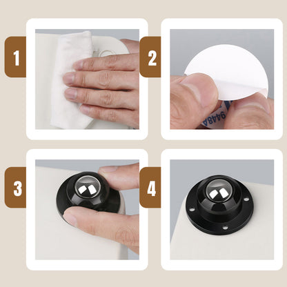 🏠✨Adhesive Load-Bearing 360°Universal Pulleys -  No Tools, No Lifting, No Hassle!