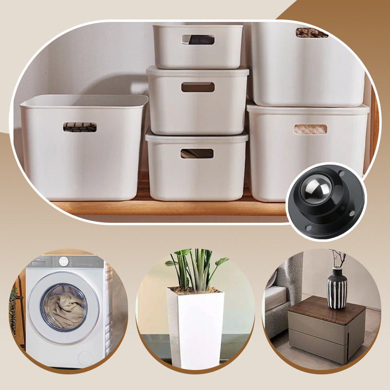🏠✨Adhesive Load-Bearing 360°Universal Pulleys -  No Tools, No Lifting, No Hassle!