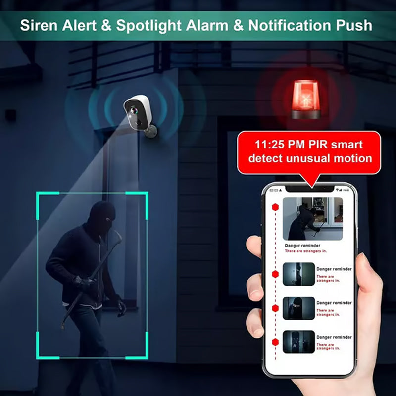 🏡Keep Your Home Safe 24/7 🔒Solar Powered Surveillance Camera - WiFi Wireless IP Camera