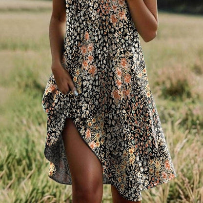 🥰New Year Specials🥰Women's Stylish Printed Casual V-Neck Dress🌸 Effortless Summer Chic ☀️