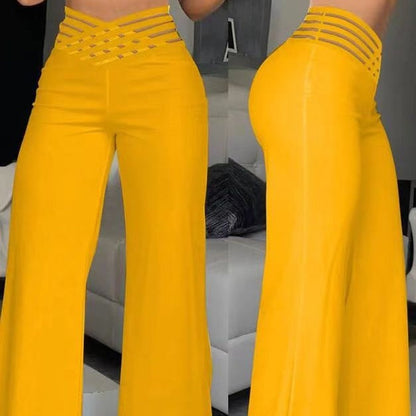 🔥 Zeitlich begrenzter Verkauf – Bis zu 50% RABATT🍃Freizeit-High-Waist-Hosen mit weitem Bein für Damen