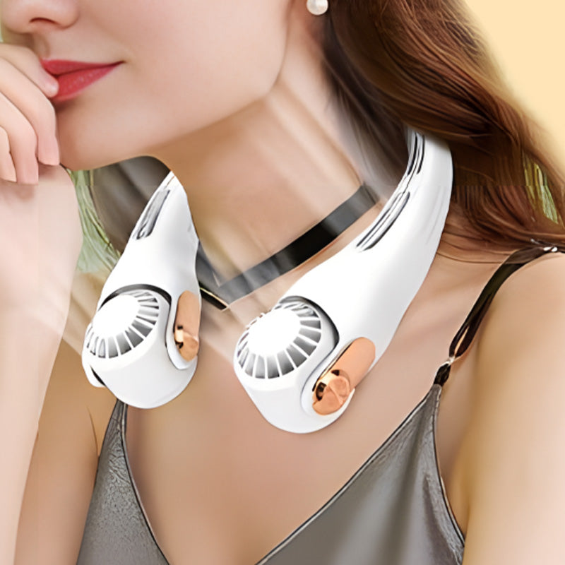 🍃 Neck Air Conditioner Fan – Ultra‑quiet, 360° Rotating, 3 Speeds. Hands‑free Cooling, Long Battery. Summer Essential!