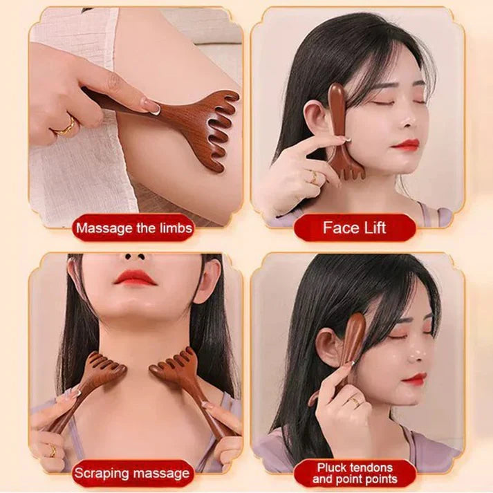 💥Bestseller 50 % reduziert – Massageset aus Naturstein: Schabebrett, Fingerklemmen und eiförmiges Massagegerät