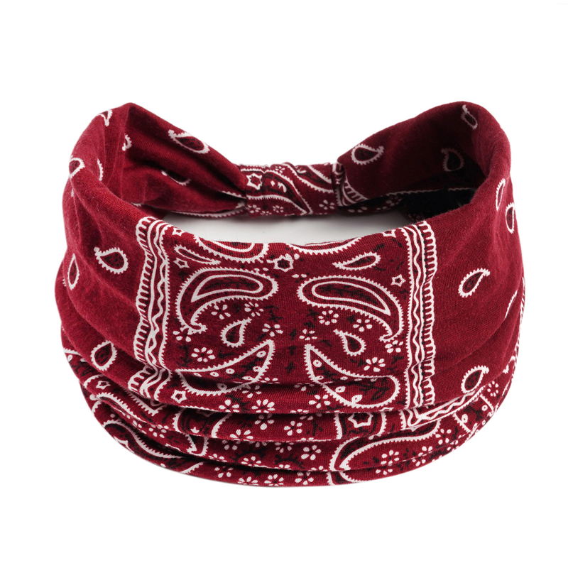 Printed Elastic Wide Sports Headband