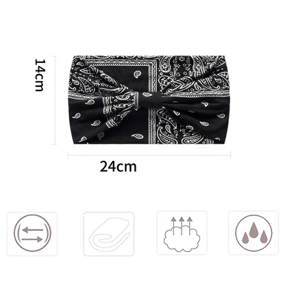 Printed Elastic Wide Sports Headband