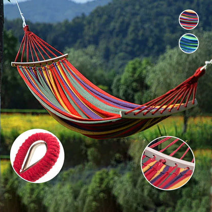 🏡Reinforced & Multi-Person Striped Hammock🌞 Your New Favourite Summer Spot