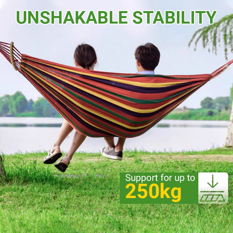 🏡Reinforced & Multi-Person Striped Hammock🌞 Your New Favourite Summer Spot