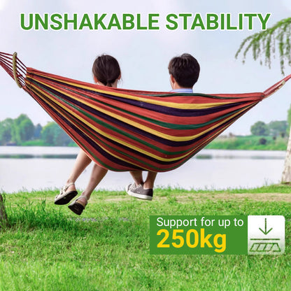🏡Reinforced & Multi-Person Striped Hammock🌞 Your New Favourite Summer Spot