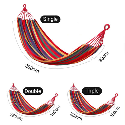 🏡Reinforced & Multi-Person Striped Hammock🌞 Your New Favourite Summer Spot