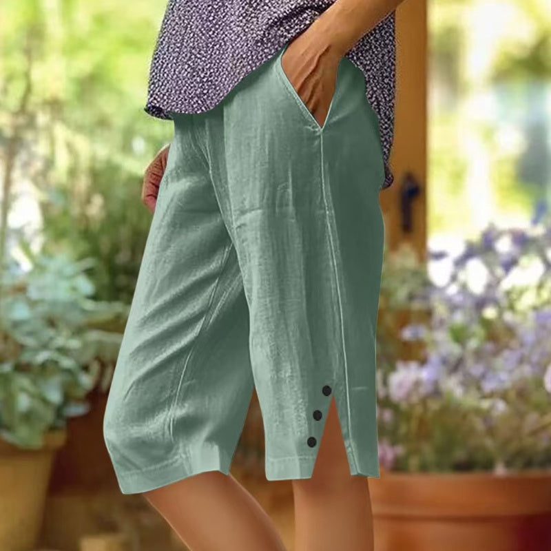 🌸 Effortless Style & Comfort: Get Ready For Spring With Women's Casual Solid Color Pocket Capri Pants🌿