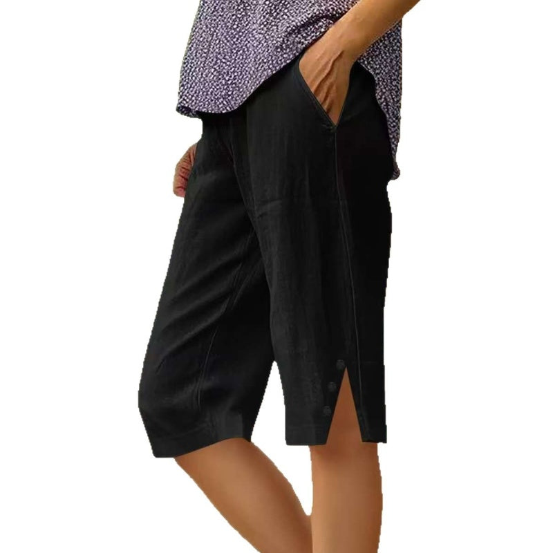 🌸 Effortless Style & Comfort: Get Ready For Spring With Women's Casual Solid Color Pocket Capri Pants🌿