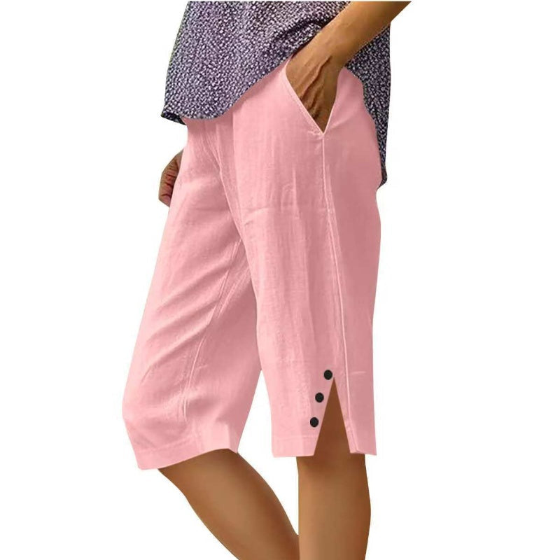 🌸 Effortless Style & Comfort: Get Ready For Spring With Women's Casual Solid Color Pocket Capri Pants🌿