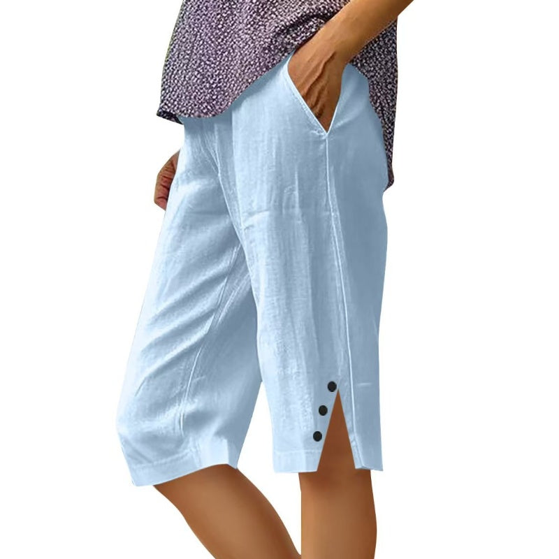 🌸 Effortless Style & Comfort: Get Ready For Spring With Women's Casual Solid Color Pocket Capri Pants🌿